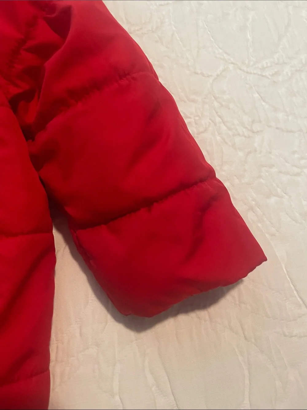 GAP Red Hooded Puffer Jacket with Sherpa Lining